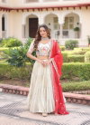 White Multi Colour Cosmos Silk Lehenga Choli KA 5061